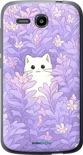 Силиконовый чехол Котик в цветах для Huawei Ascend Y600 - 6390u-486 изображение 