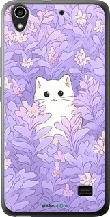 Силіконовий чехол Котик в цветах для Huawei G620S - 6390u-328 изображение 