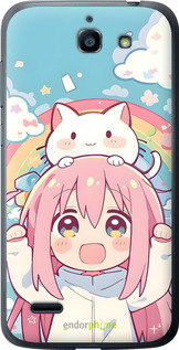 Силіконовий чехол Девочка аниме радуга для Huawei G730 - 6304u-369 изображение 