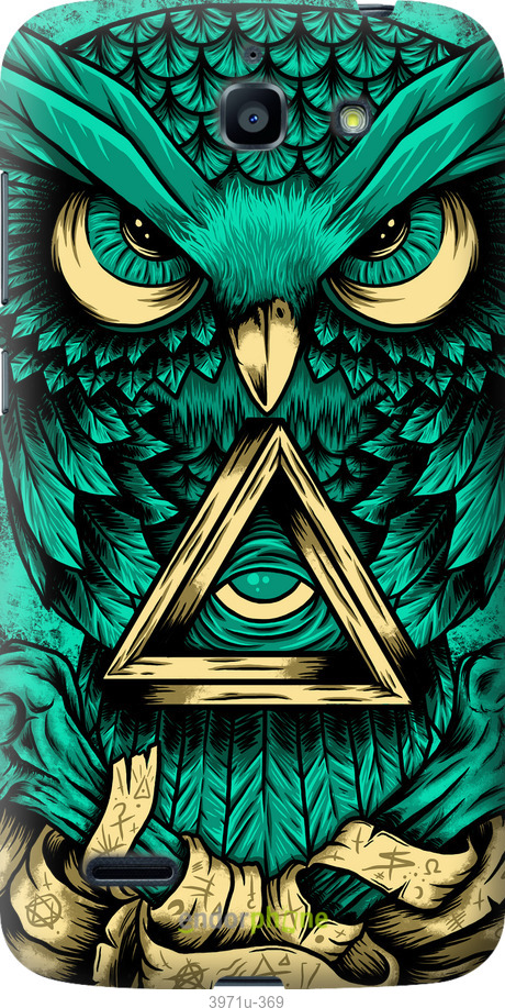 Силиконовый чехол Сова Арт-тату для Huawei G730 - 3971u-369 изображение 