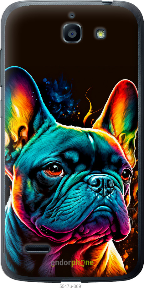 Силіконовий чехол Яскравий бульдог для Huawei G730 - 5547u-369 изображение 