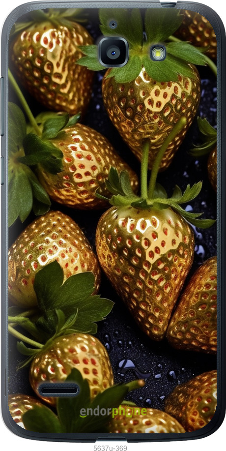 Силіконовий чехол Золота полуниця для Huawei G730 - 5637u-369 изображение 