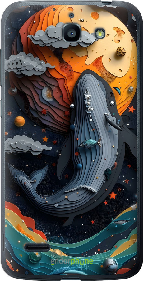 Силиконовый чехол Кит в космосе для Huawei G730 - 6328u-369 изображение 