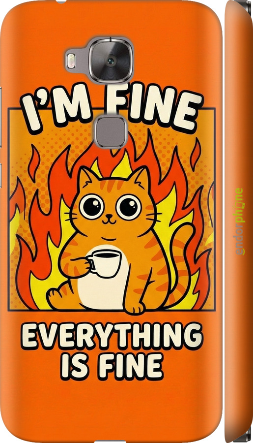 3D пластиковый матовый чехол Funny Cat для Huawei G7 Plus - 6786m-952 изображение 