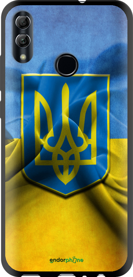 

TPU чорний чохол "Прапор та герб України" для Huawei Honor 10 Lite, Блакитний