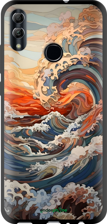 TPU чехол Арт хвилі для Huawei Honor 10 Lite - 6324b-1618 изображение 