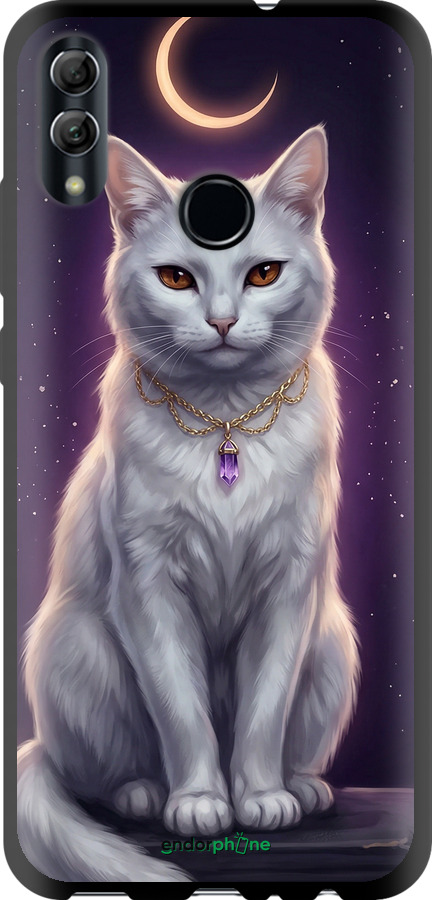 TPU чехол Mystic White Cat Gothic Dark Purple Gold для Huawei Honor 10 Lite - 6805b-1618 изображение 