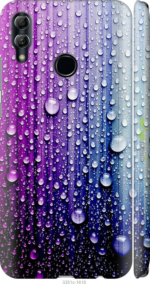 

3D пластиковий матовий чохол "Краплини води" для Huawei Honor 10 Lite, Синій