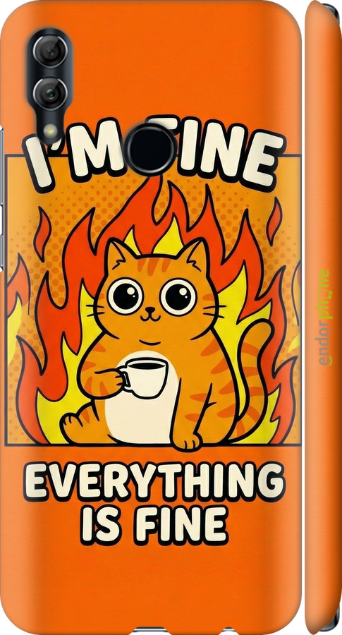 3D пластиковый матовый чехол Funny Cat для Huawei Honor 10 Lite - 6786m-1618 изображение 