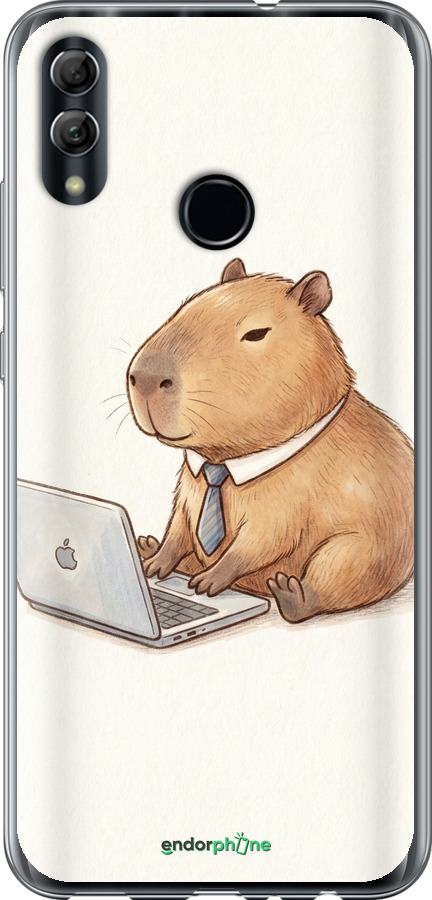 Силиконовый чехол Funny Capybara CEO Working для Huawei Honor 10 Lite - 6777u-1618 изображение 