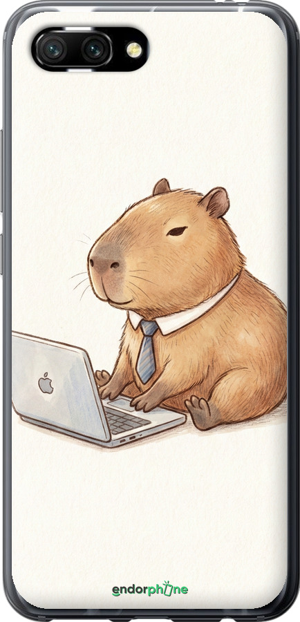 Силиконовый чехол Funny Capybara CEO Working для Huawei Honor 10 - 6777u-1496 изображение 