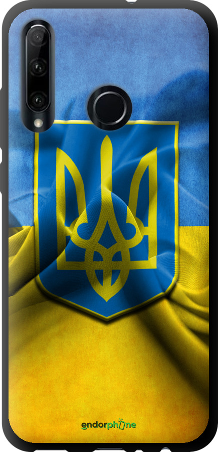 

TPU чорний чохол "Прапор та герб України" для Huawei Honor 10i, Блакитний