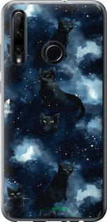 Силиконовый чехол Изображение Кошек с тёмной акварелью для Huawei Honor 20 Lite - 6521u-1832 изображение 
