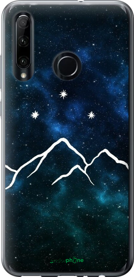 Силиконовый чехол Горы и звезды нарисованы на фоне галактики для Huawei Honor 10i - 6490u-1673 изображение 