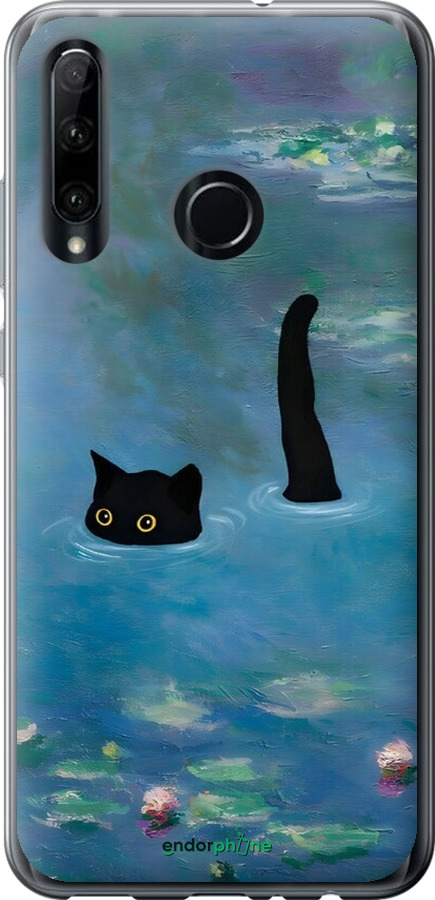 Силиконовый чехол С изображением кота и водяной лилии Monet для Huawei Honor 10i - 6519u-1673 изображение 