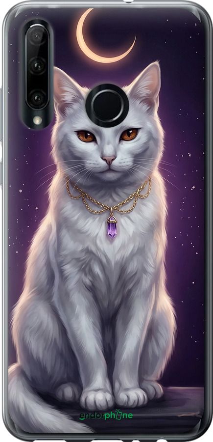 Силіконовий чехол Mystic White Cat Gothic Dark Purple Gold для Huawei Honor 10i - 6805u-1673 изображение 