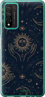 Силіконовий чехол Celestial Harmony: Sun & Moon Gold Mystic Pattern для Huawei Honor 10X Lite - 6778u-2198 изображение 