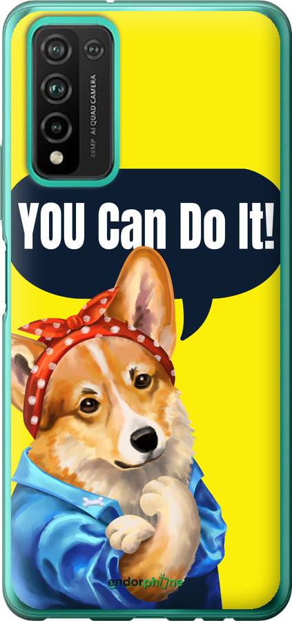 Силиконовый чехол чехол с корги You Can Do It для Huawei Honor 10X Lite - 6184u-2198 изображение 