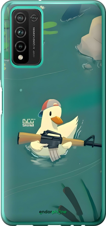 Силиконовый чехол Уточка с автоматом для Huawei Honor 10X Lite - 6356u-2198 изображение 