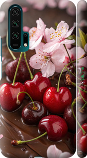 3D пластиковый матовый чехол Вишня в шоколаде для Huawei Honor 20 Pro - 6698m-1702 изображение 