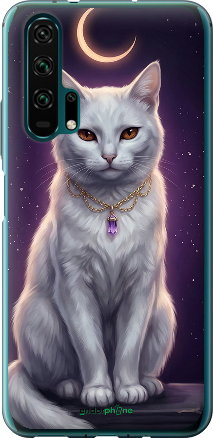 2D пластиковый чехол Mystic White Cat Gothic Dark Purple Gold для Huawei Honor 20 Pro - 6805t-1702 изображение 