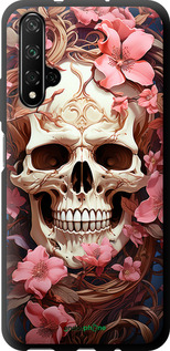 TPU чехол Череп у рожевих квітах для Huawei Nova 5T - 5965b-1833 изображение 
