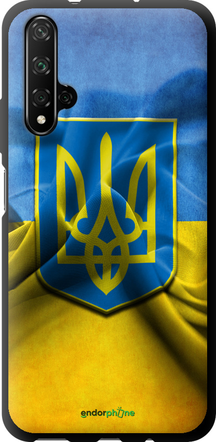 

TPU чорний чохол "Прапор та герб України" для Huawei Honor 20, Блакитний