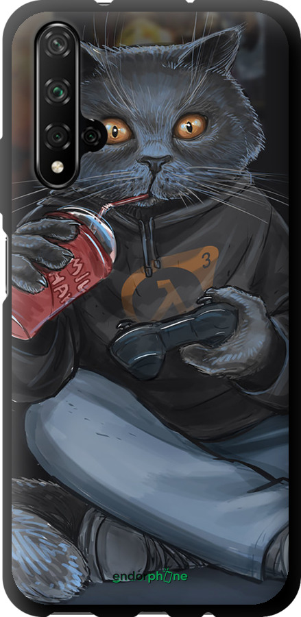 TPU чехол gamer cat для Huawei Nova 5T - 4140b-1833 изображение 