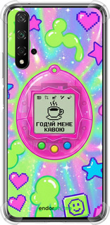 Силіконовий протиударний с посиленими кутами чехол Y2K Aesthetic Retro Pet: Годуй мене кавою для Huawei Nova 5T - 6784sp-1833 изображение 