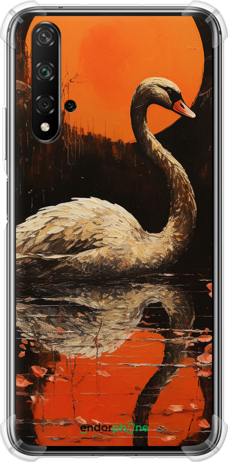 Силикон с усиленными углами чехол Лебедь для Huawei Nova 5T - 5964sp-1833 изображение 