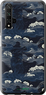 2D пластиковый чехол Морская тематика в стиле арт-деко для Huawei Nova 5T - 6520t-1833 изображение 