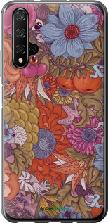2D пластиковий чехол Абстрактні  квіти для Huawei Nova 5T - 6526t-1833 изображение 