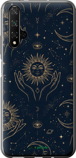 Силіконовий чехол Celestial Harmony: Sun & Moon Gold Mystic Pattern для Huawei Honor 20 - 6778u-1697 изображение 