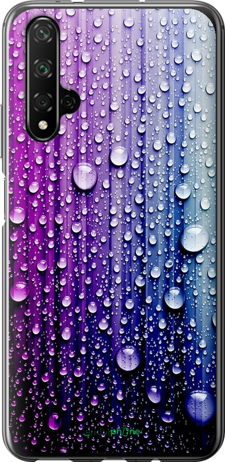 

2D пластиковий чохол "Краплини води" для Huawei Honor 20, Синій