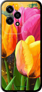 TPU чехол Нарисованные тюльпаны для Huawei Honor 200 Lite - 5990b-3728 изображение 
