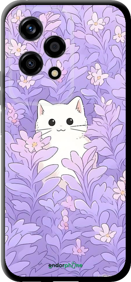 TPU чехол Котик в цветах для Huawei Honor 200 Lite - 6390b-3728 изображение 