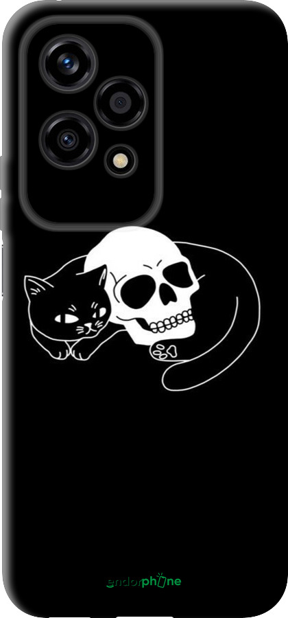 TPU чехол Із зображенням кота та черепа для Huawei Honor 200 Lite - 6491b-3728 изображение 