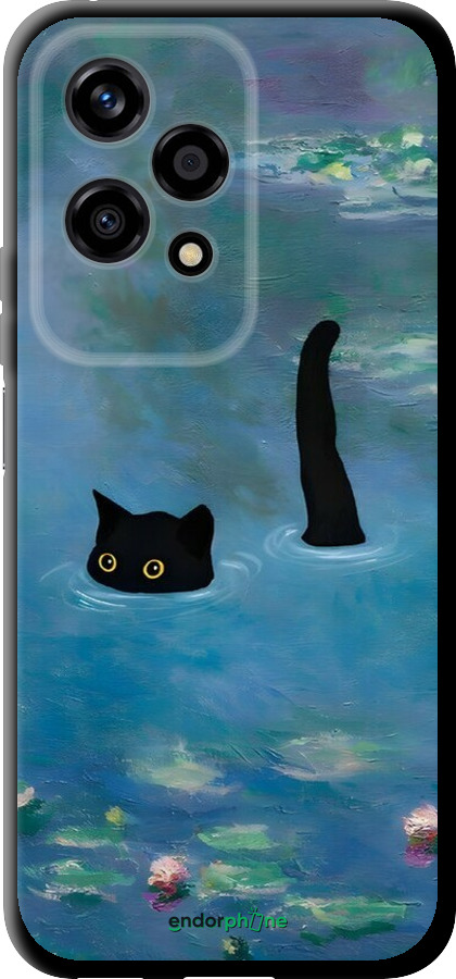 TPU чехол С изображением кота и водяной лилии Monet для Huawei Honor 200 Lite - 6519b-3728 изображение 