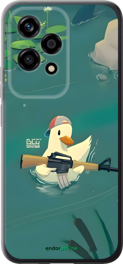 Силіконовий чехол Каченя з автоматом для Huawei Honor 200 Lite - 6356u-3728 изображение 