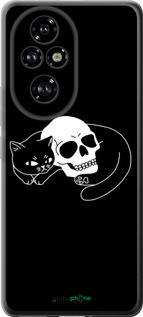 Силиконовый чехол С изображением кота и черепа для Huawei Honor 200 Pro - 6491u-3729 изображение 