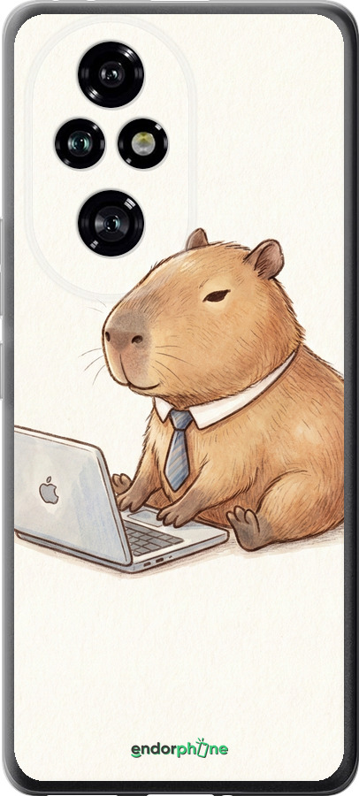 Силиконовый чехол Funny Capybara CEO Working для Huawei Honor 200 Pro - 6777u-3729 изображение 