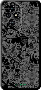 TPU чехол Чёрно-серый стикер бомбинг для Huawei Honor 200 - 2432b-3731 изображение 