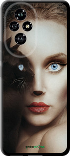TPU чехол Взгляд женщины и кошки для Huawei Honor 200 - 4041b-3731 изображение 