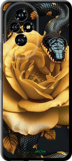 TPU чехол Black snake and golden rose для Huawei Honor 200 - 6068b-3731 изображение 