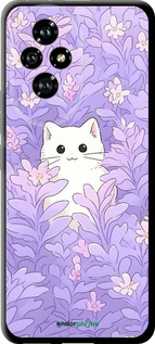 TPU чехол Котик в цветах для Huawei Honor 200 - 6390b-3731 изображение 