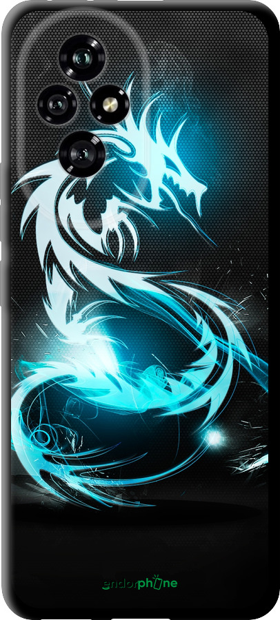 TPU чехол Бело-голубой огненный дракон для Huawei Honor 200 - 113b-3731 изображение 