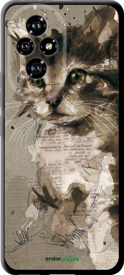 TPU чехол Котёнок из пятен и линий для Huawei Honor 200 - 119b-3731 изображение 