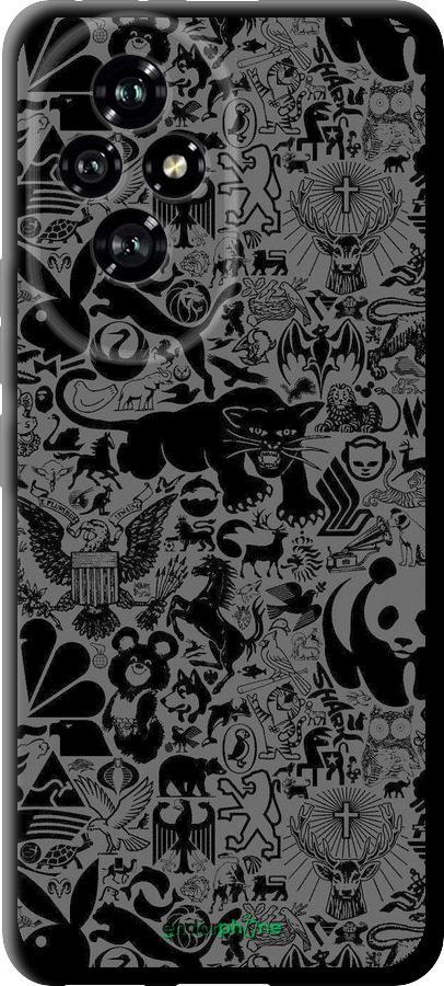 TPU чехол Чёрно-серый стикер бомбинг для Huawei Honor 200 - 2432b-3731 изображение 