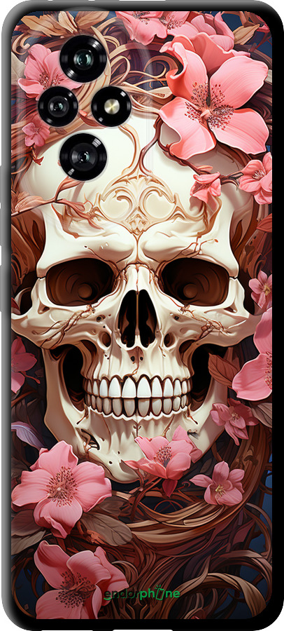 TPU чехол Череп в розовых цветах для Huawei Honor 200 - 5965b-3731 изображение 