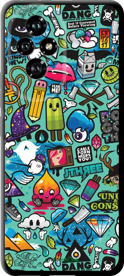 TPU чехол Стикер бомбинг 1 для Huawei Honor 200 - 693b-3731 изображение 